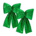 thumbnail image 3 of EWASWON Christmas Sequin Bow Ornament 2 Pack - Green Festive Holiday Tree Decorations with Sequins for Christmas Party & Tree, 3 of 6