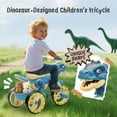 thumbnail image 4 of Ride on Dinosaur Tricycle for Kids, Toddlers Kid Trike Bike Big Wheel with EVA Wide Flash Wheels, Anti-slip Pedals & Handles, Rearward Storage Basket, Music, Lights, Toddler Bike for Age 3-5, Blue, 4 of 7