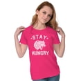 thumbnail image 4 of Stay Hungry Foodie Tiger Wolf Workout Womens Fitted Plus Size Graphic Tee Brisco Brands 3X, 4 of 5
