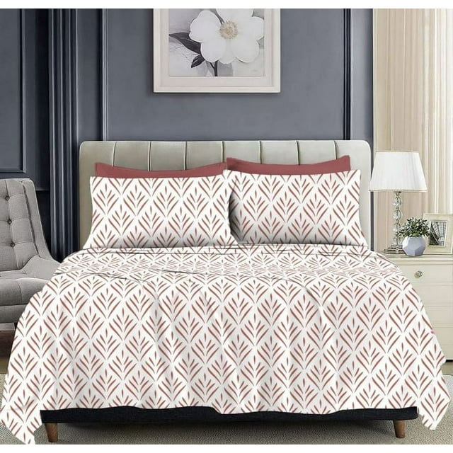 Aura Decor Comfort Haven Percale Soft Cotton Bed Cover Brown 110x110 Inches King