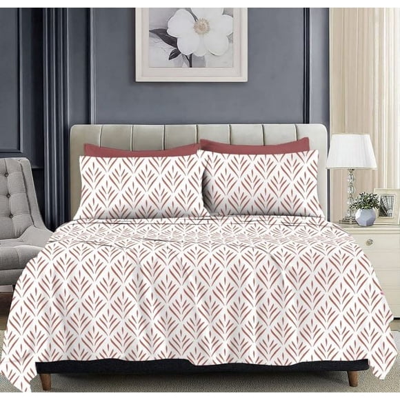Aura Decor Comfort Haven Percale Soft Cotton Bed Cover Brown 110x110 Inches King
