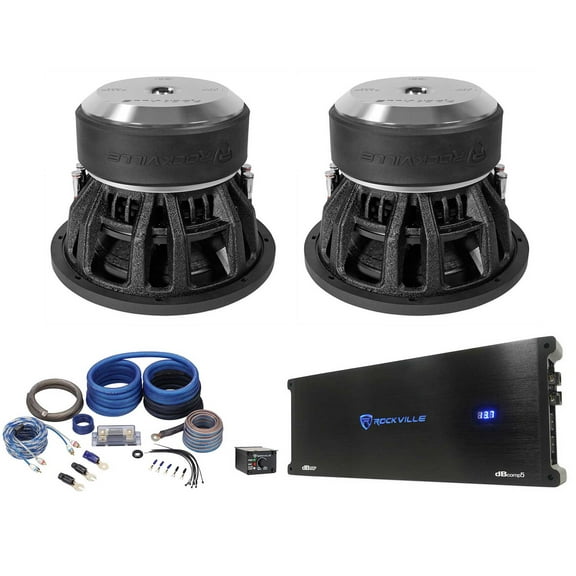 (2) Rockville Destroyer 12D1 12" Competition Car Audio Subwoofers Mono Amplifier