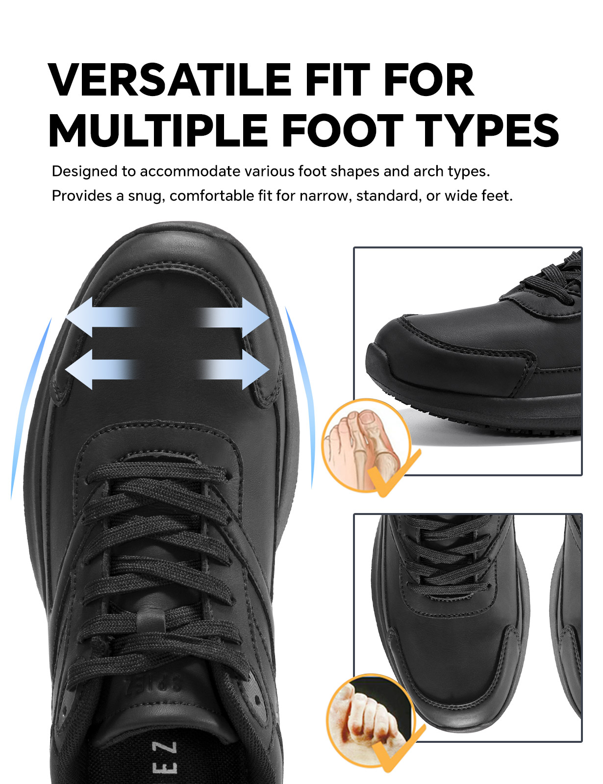 SPIEZ Men's Slip Resistant Work Shoes, Black photo 5