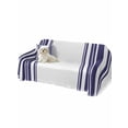 thumbnail image 2 of Navy Blue Striped Sofa Covers for 2-3 Cushion Couch L-Shaped Sectional, Modern White Striped Abstract Art Aesthetics Washable Sofa Covers Slipcover for Living Room, Couch Cover Blanket 71"x134", 2 of 9