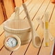 thumbnail image 4 of Juego de 4 accesorios para sauna, termómetro, cucharón resistente, resistente al desgaste, duradero, reloj de arena portátil de calidad., 4 of 8