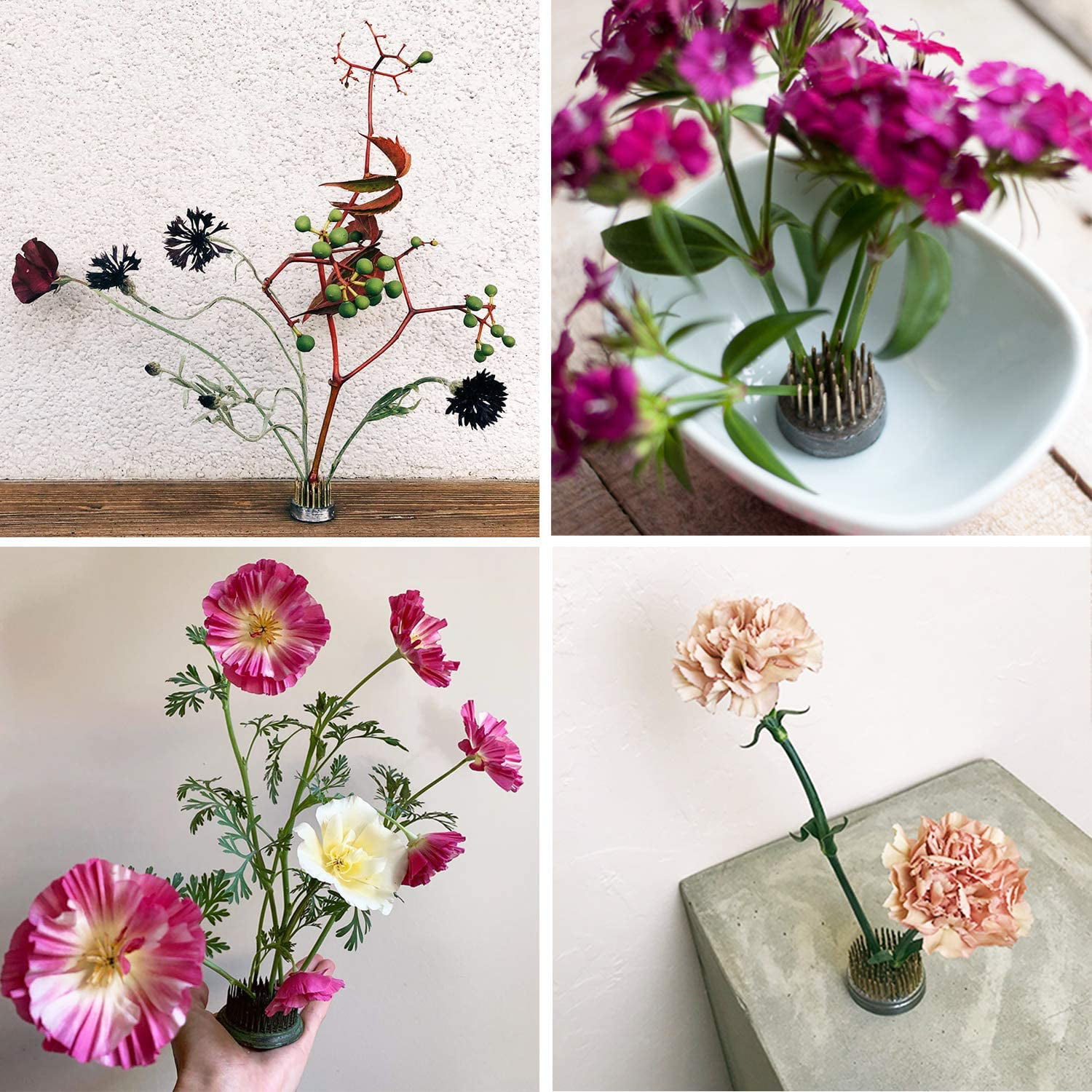 Flower Frogs - Stainless Floral Frogs Kenzan Flower Frog Vase | Round Metal Floral Arranger Pin Holder Ikebana | Flower Pin Frog Arrangements for DIY