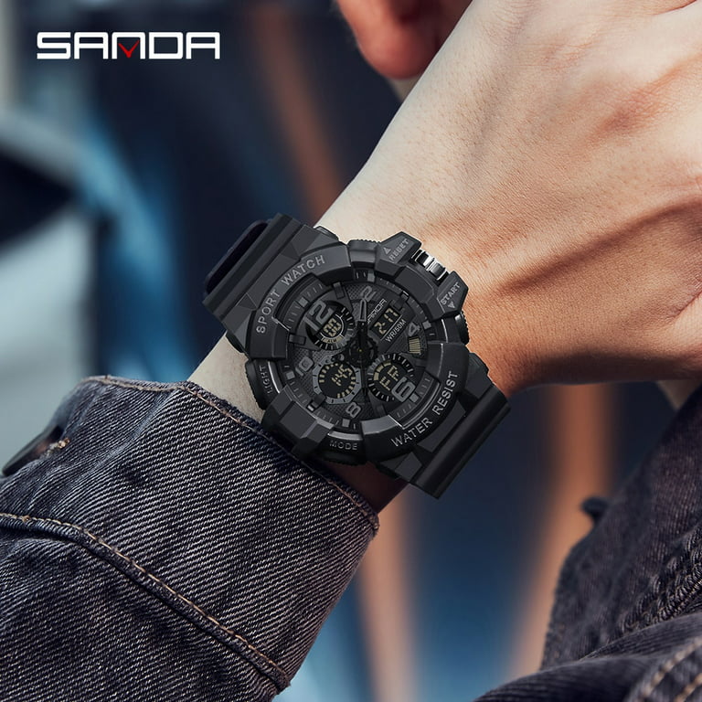 Sanda Fashion Watch, Impermeable Reloj Deportivo Multifuncional
