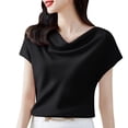 thumbnail image 3 of Sexlip Womens Swimsuit Set Draped Cowl Neck Cover Up Design Cap Sleeve Slim Silhouette Quick Dry Fabric for Beach Outings Black L, 3 of 4