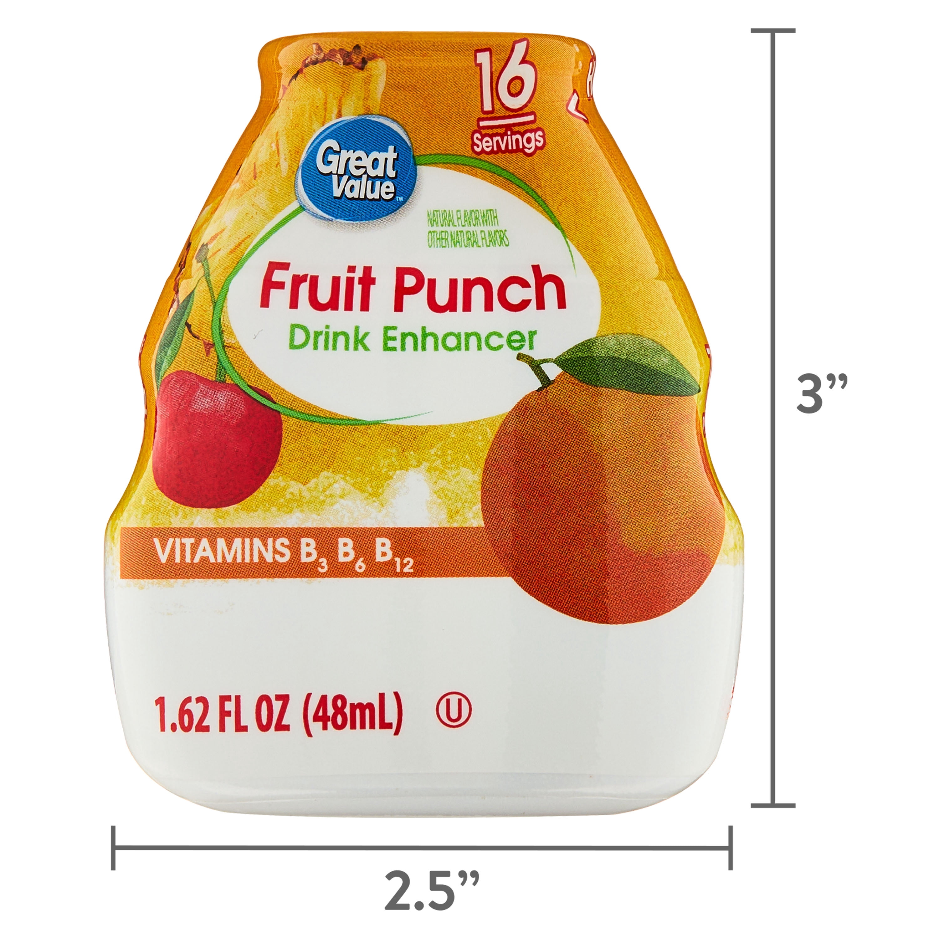 (3 pack) Great Value Fruit Punch Drink Enhancer, 1.62 fl oz