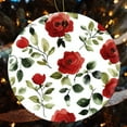 thumbnail image 4 of Watercolor Roses Floral Ornament Red Rose Flower Floral Double Sided Porcelain 3 Inch Xmas Holiday Keepsake Christmas Tree Decoration Housewarming Gift, 4 of 5