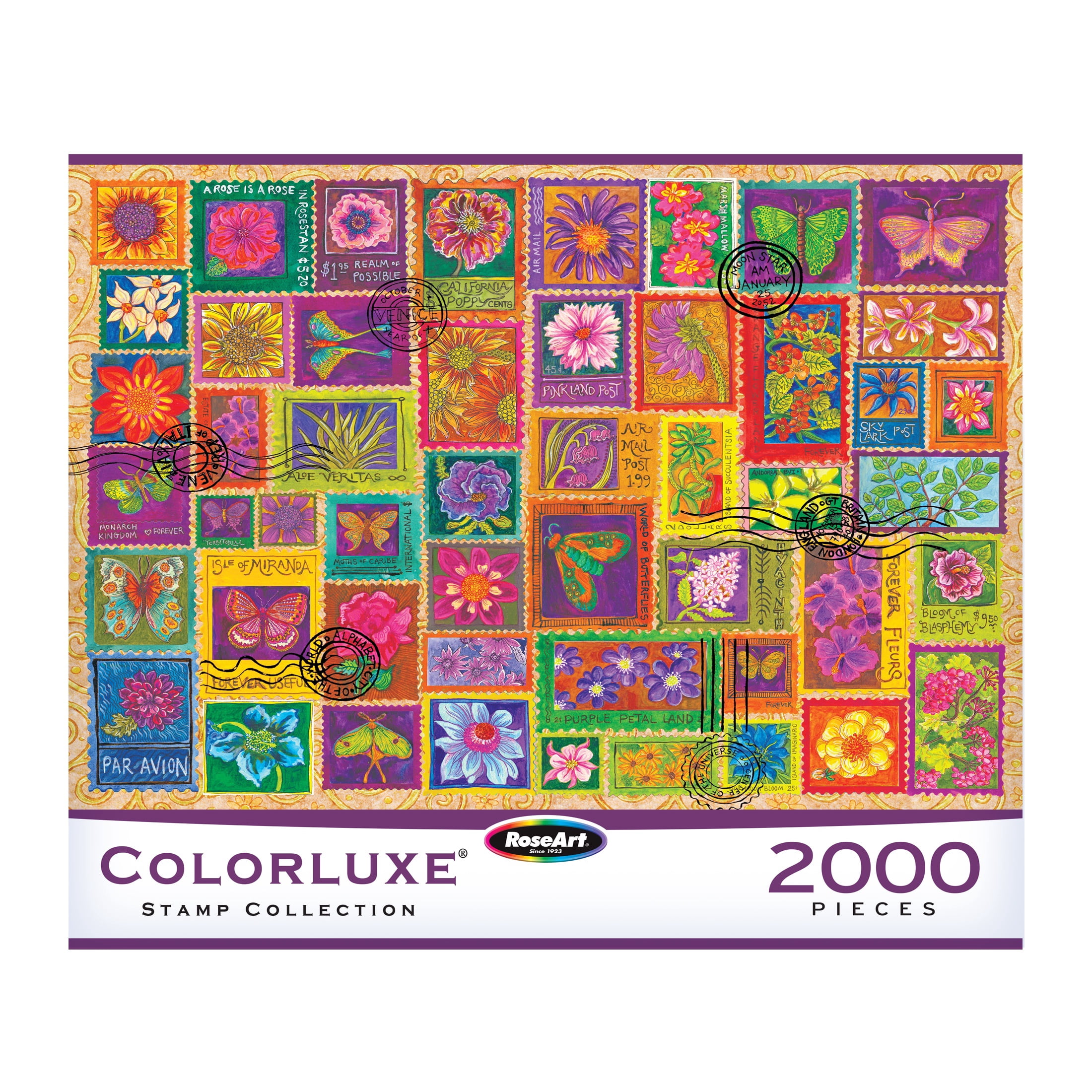 RoseArt Colorluxe 2000-Piece Stamp Collection Jigsaw Puzzle