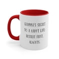 thumbnail image 3 of Grandma Gifts Two-Tone 11oz Mug Gramma's secret to a happy life: dessert, 3 of 4
