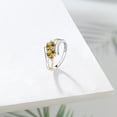 thumbnail image 5 of Gem Stone King 925 Sterling Silver and 10K Yellow Gold Yellow Citrine Ring for Women 1.47 Cttw, Round 5MM, Gemstone Birthstone (Size 7), 5 of 5
