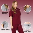 thumbnail image 4 of Women's Scrub Sets, Scrub Top and Pants (Burgundy, 4X-Large), 4 of 7