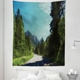 thumbnail image 1 of Landscape Tapestry, Road Between the Trees Mountain Clouds Country Highway Forest Nature Illustration, Fabric Wall Hanging Decor for Bedroom Living Room Dorm, 5 Sizes, Multicolor, by Ambesonne, 1 of 1