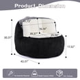 thumbnail image 4 of PAPROOS Oversized Bean Bag Chair for Adults, Plush Faux Fur Bean Bag Sofa Chair with Back Support, Foam Filled Lounge Chair, No Assembly, Black, for Bedroom, Living Room, Dorm, 4 of 12