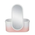 thumbnail image 4 of Estuche de maquillaje rosa degradado, portátil, de gran capacidad, plegable, giratorio, con luz LED, caja de almacenamiento de maquillaje con espejo de maquillaje., 4 of 14