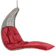 thumbnail image 5 of Modway Landscape Rattan & Fabric Patio Swing Chair in Light Gray and Red, 5 of 6