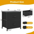 thumbnail image 2 of TINKLE WELL Nightstand with 2 Fabric Drawers, End Table 20 inch Tall Side Table for Bedroom, Closet, or Dorm Storage, Black, 1 Pack, 2 of 7