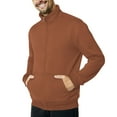 thumbnail image 4 of DAFPZW Mens Full Zip Fleece Jackets Long Sleeve Mock Neck Lightweight Outwear Outdoor Casual Athletic Coat with Pockets, 4 of 9