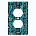 thumbnail image 2 of Metal Light Switch Plate Cover Safari African Tribal Art Pattern Teal SFR002, 2 of 13