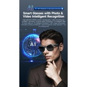 AI Smart Glasses, 800W Camera & 1080P Video, Smart Glasses with Camera and Bluetooth, AI Glasses for Calls & Musi,UV Protection,Anti-Blue Light Glasses Everyday Wear