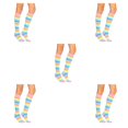 thumbnail image 2 of Sonducket 1 par de calcetines a rayas hasta la rodilla transpirabilidad calcetín fácil de combinar calcetín botas medias para disfraz de fiesta Type2 NO2 Sonducket CBP288835, 2 of 6