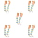 thumbnail image 3 of Calcetines a rayas hasta la rodilla Qarigey 1 par arcoiris transpirables antideslizantes flexibles, 3 of 6
