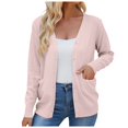 thumbnail image 2 of Cardigan Sweaters for Women 2025 Long Sleeve V Neck Button Down Knit Plain Cardigan Sweater Blouse Outerwear, 2 of 7