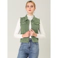 thumbnail image 3 of Unique Bargains Women's Turn Down Collar Button Denim Washed Vest, 3 of 6
