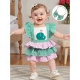 thumbnail image 4 of BemeyourBBs Baby Girl Outfit, Fly Sleeve Golf Court Plaid Layered Romper Hairband, 4 of 9