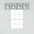 thumbnail image 2 of Ambesonne Leaves Valance Pack of 2, Leaves Sticks Oriental, 54"X12", Pale Grey Black White, 2 of 2