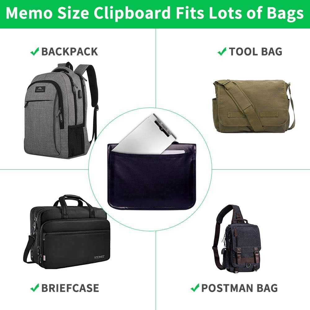 SunnyClip A5 Metal Clipboard with Privacy Cover - Recycled Aluminum Memo Board with Storage for Truckers, Nurses, Students (Memo Size)
