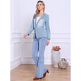 thumbnail image 4 of DARING DIVA Women's Notched Lapel Long Sleeve Button Up Denim Blazer XS Light Blue, 4 of 6