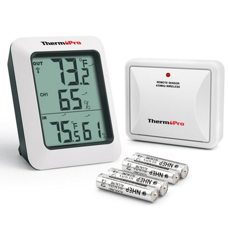 Humidity Thermometer - ThermoPro TP60 Wireless Thermometer Indoor Outdoor Digital Thermometer Temperature Humidity Monitor Meter 200ft / 60m Range