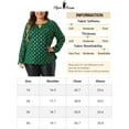 thumbnail image 6 of DARING DIVA Women's Plus Metallic Shiny Dots Blouse 1X Green, 6 of 6