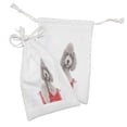 thumbnail image 2 of Poodle Fabric Pouch Set of 2, Pet Animal in a Bucket Posing Puppy Eyes, Small Drawstring Bag for Toiletries Masks and Favors, 9" x 6", Pale Taupe White, by Ambesonne, 2 of 2