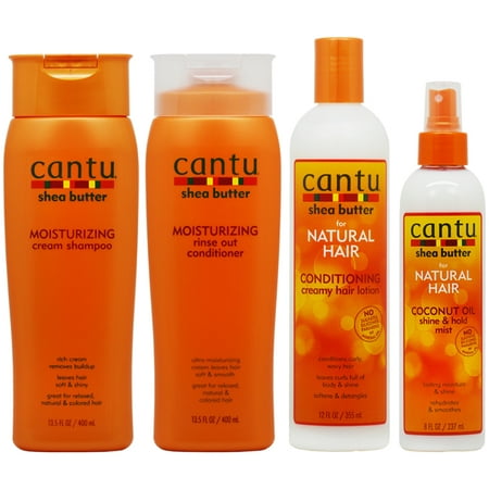Cantu Moisturizing Shampoo + Conditioner + Conditioning Hair Lotion + Coconut Mist