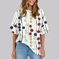 thumbnail image 2 of Pisexur Hauts d'Été pour Femmes Mode Décontractée Manches Courtes Col Rond T-Shirts Confortables Amples Surdimensionnés Imprimé Floral Blouses Hauts Mode T-Shirts Imprimés Graphiques Grande Taille Tops de Sortie S-5TG, 2 of 7