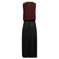 thumbnail image 2 of UPPADA Womens Sleeveless Tank Dress Summer Boho Flowy Sundress Pleated Crewneck Maxi Dresses Evening Wedding Dresseses with Pockets Wine,M, 2 of 5
