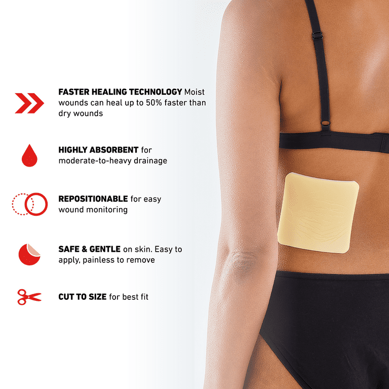 Neo G Opti-Heal Silicone Foam Absorbent Pad 4x4, 3CT - Walmart.com