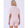 thumbnail image 4 of DARING DIVA Women's Solid Pajama Sets Short Sleeves Cute Soft Elastic M Light Purple, 4 of 7