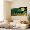 thumbnail image 4 of Oversized Canvas Wall Art Tree of Life with Sun and Moon, Green Abstract Nature Paintings, Modern Canvas Prints for Living Room Bedroom Home Decoration, 4 of 7