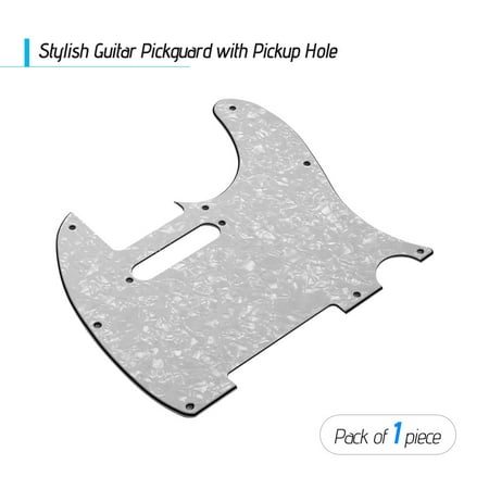 3Ply Guitar Pickguard with Single Coil Pickup Hole for Telecaster Style Electric Guitar White