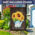 thumbnail image 4 of Welcome Sunflower Watering Can Flowers Burlap Garden Flag, Double Sided Seasonal Summer Fall Home Decor Outdoor Decorative Small Flags for Yard Lawn Patio Farmhouse, 12.5 x 18.5 inch, 4 of 6