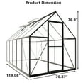 thumbnail image 6 of 6 x 10 FT Polycarbonate Greenhouse for Outdoors, Heavy Duty Walk-in Greenhouse with Roof Air Vent, Aluminum Outdoor Greenhouse Kit, Winter Green House for Outside Garden Backyard, 6 of 7