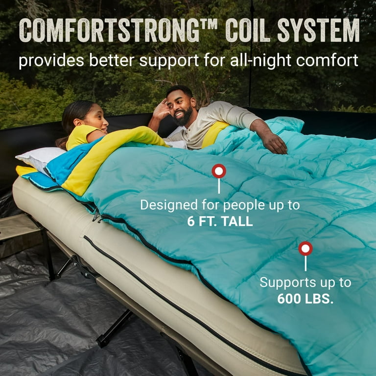 Coleman Camping Cot Air Mattress Combo with Battery Pump Side