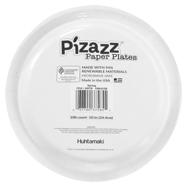 Pizazz Spring Paper Plates, 10" (100 Count)