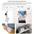 thumbnail image 5 of Foldable Reusable Tote Shoulder Bag - 18.1"x16.1" Grocery Bags Built-In Pouch & Card Slot for Travel, Shopping, Gifts Lilac Floral Motifs, 5 of 6