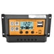 thumbnail image 2 of Controlador de carga solar, regulador de panel solar de 12 V 24 V Regulador inteligente con identificación automática LCD y regulador de control de carga PWM de 3 etapas USB doble de 5 V/2,5 A(10A), 2 of 8